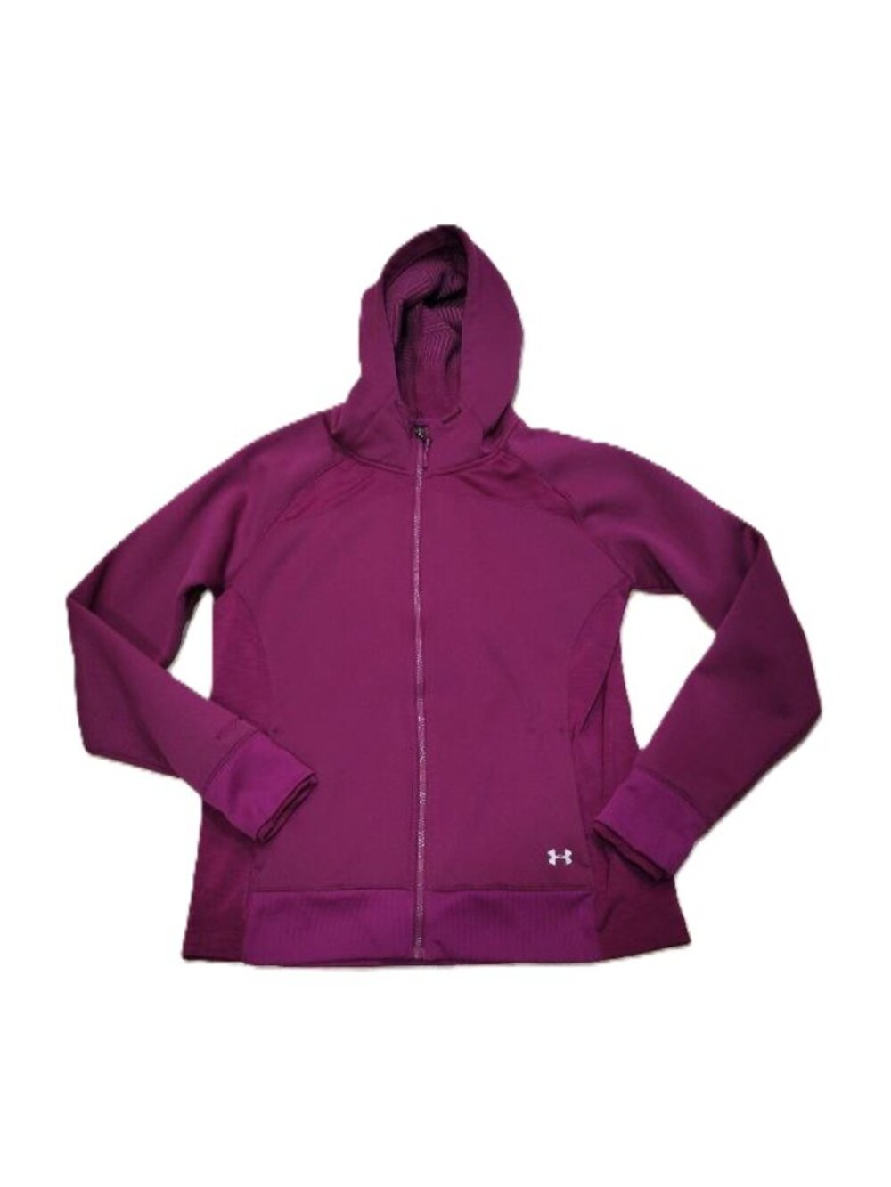 Under Armour Semi Fitted Cold Gear Full Zip Hoodie Womens Large Fuchsia Pink